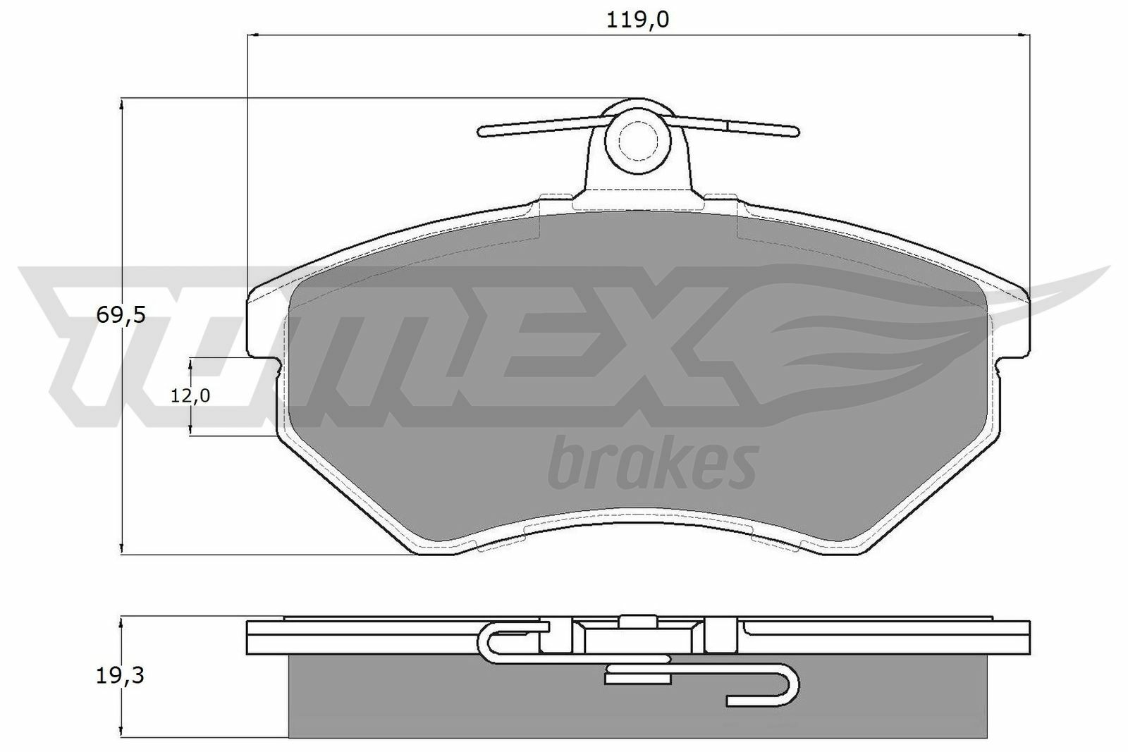 Sada brzdových platničiek kotúčovej brzdy TOMEX Brakes